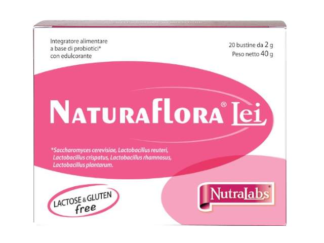 Confezione di Naturaflora Lei con Lactobacillus crispatus, per illustrare naturaflora Lei probiotico