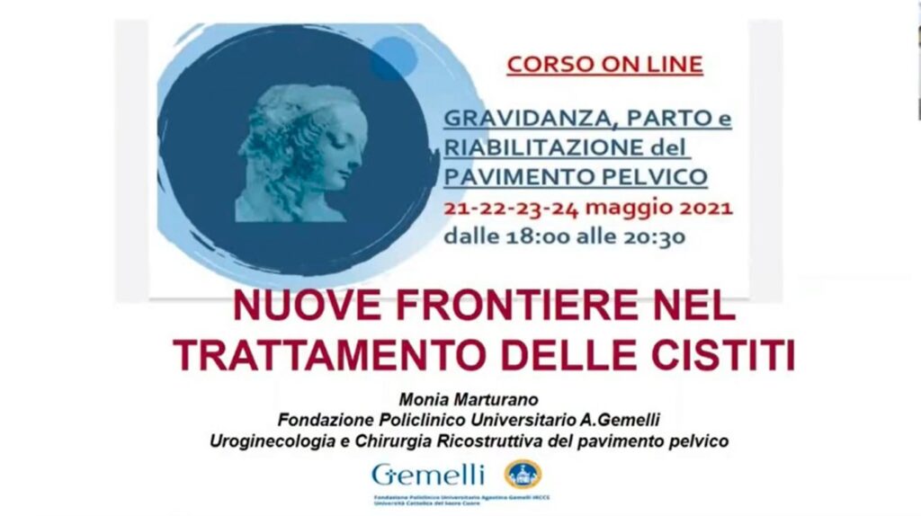 Slide della videolezione sulle nuove frontiere nel trattamento delle cistiti, per illustrare nuovi trattamenti per le cistiti
